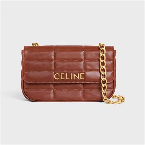 celine shoulder bag brown|Celine chain shoulder bag.